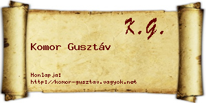 Komor Gusztáv névjegykártya